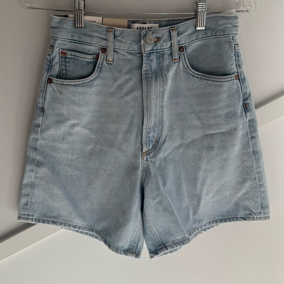 AGOLDE Stella Short Light Blue Denim High Waist Organic Cotton size 24 - Picture 5 of 11
